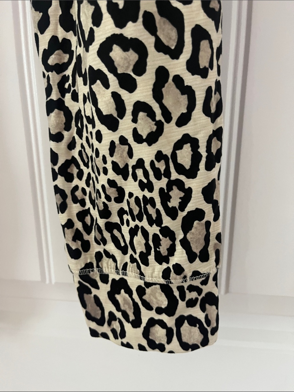 Jaclyn Leopard Print 2 Piece Pajama Set - Black & Cream - Picture 6 of 7